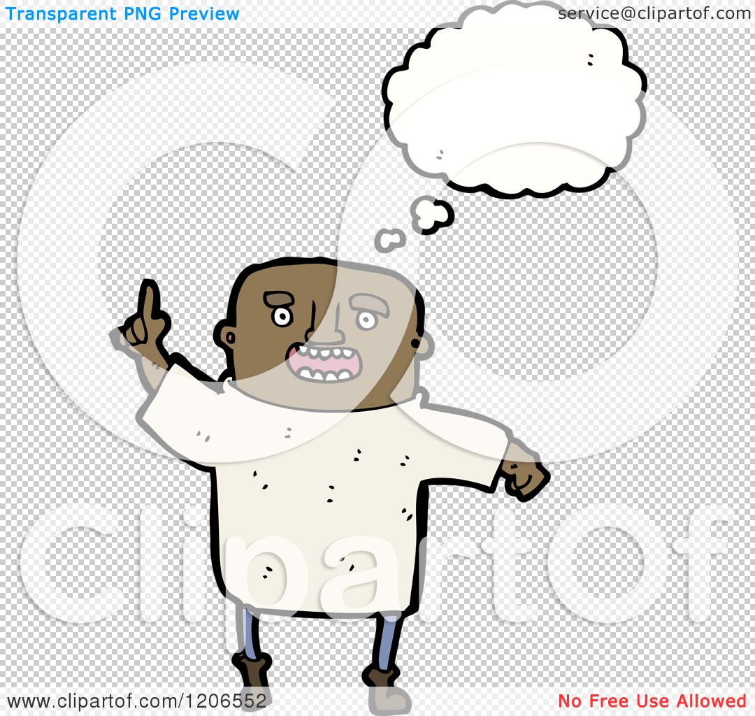 Cartoon Of A Black Man Thinking Royalty Free Vector Illustration By Lineartestpilot 1206552