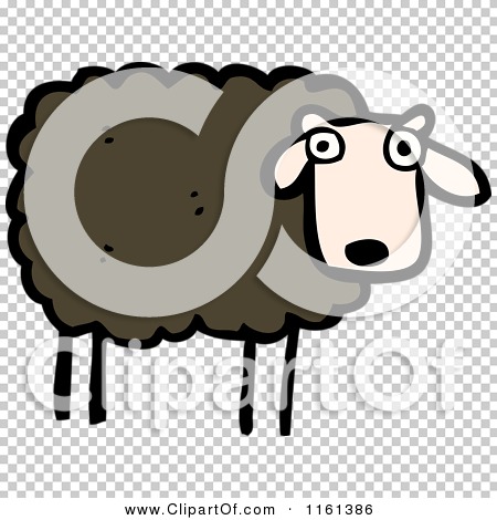 Cartoon of a Black Sheep - Royalty Free Vector Illustration by