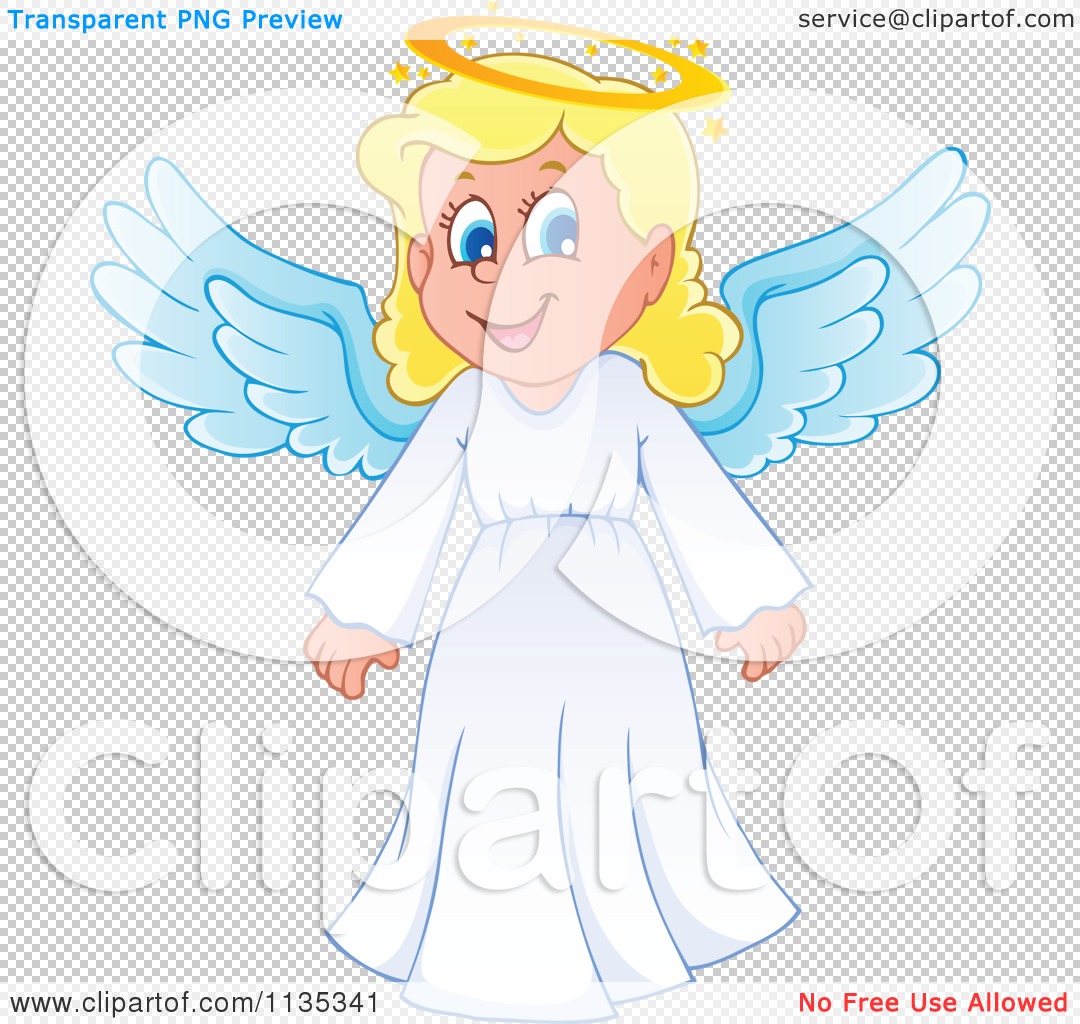Cartoon Of A Blond Girl Angel Royalty Free Vector Clipart By Visekart 1135341