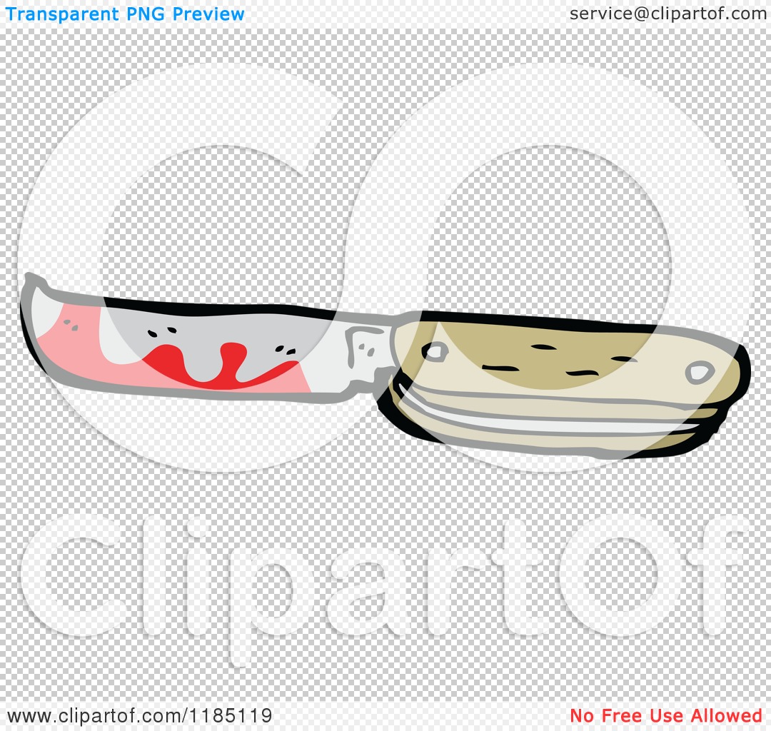 Cartoon of a Bloody Knife - Royalty Free Vector Illustration by