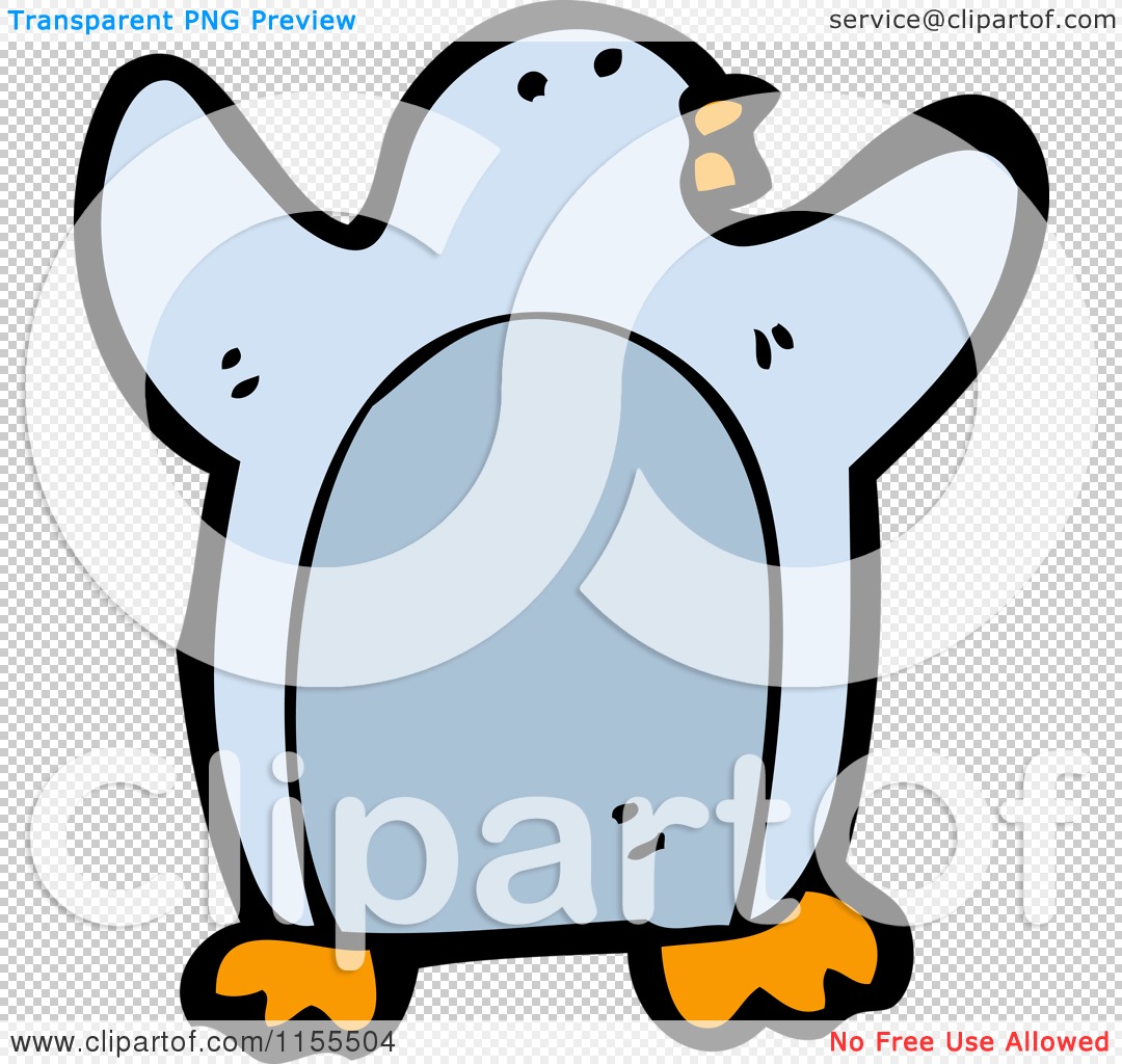 Cartoon of a Blue Penguin - Royalty Free Vector Illustration by