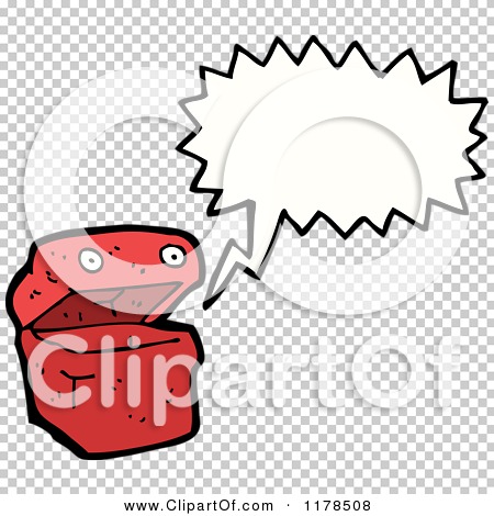 Cartoon of a Box with a Conversation Bubble - Royalty Free Vector