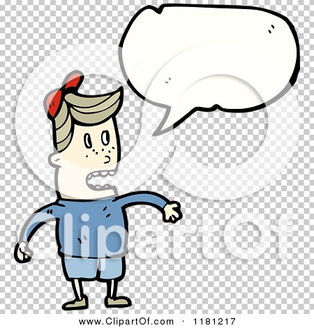 Cartoon of a Boy Speaking - Royalty Free Vector Illustration by