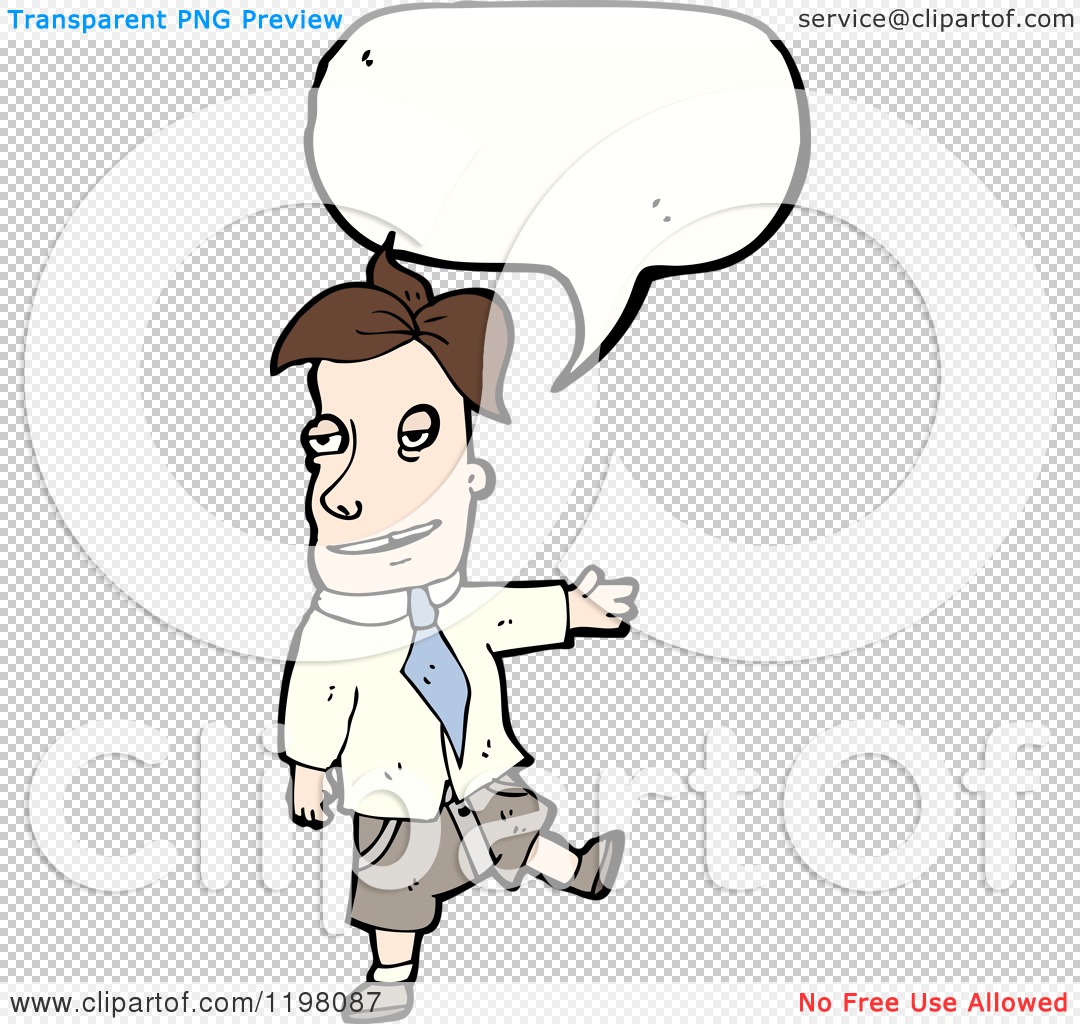 Cartoon of a Businessman Speaking - Royalty Free Vector Illustration by