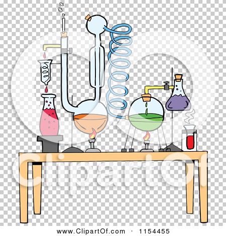 Cartoon of a Chemistry Set in a Science Lab - Royalty Free Vector