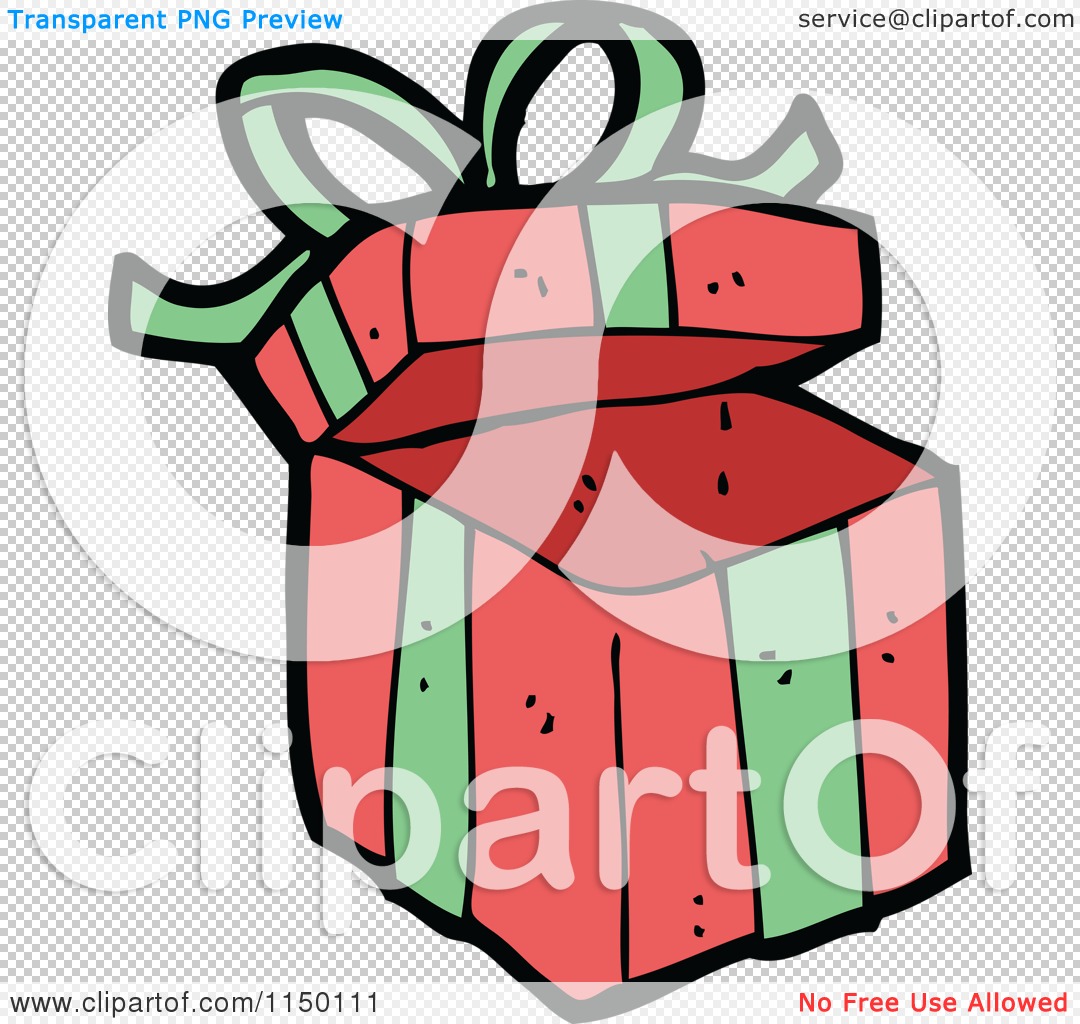 Cartoon Of A Christmas Gift Box Royalty Free Vector Clipart By