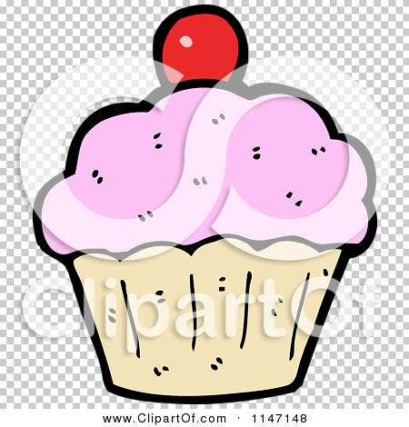 Cartoon of a Cupcake - Royalty Free Vector Clipart by lineartestpilot