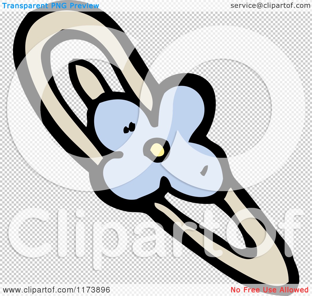 Cartoon of a Floral Hair Barrettes - Royalty Free Vector Clipart by