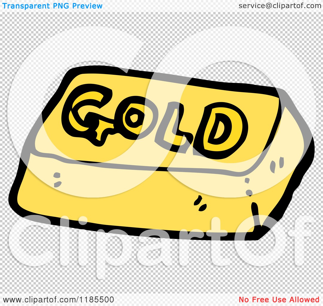 Cartoon of a Gold Bar - Royalty Free Vector Illustration by lineartestpilot  #1185500