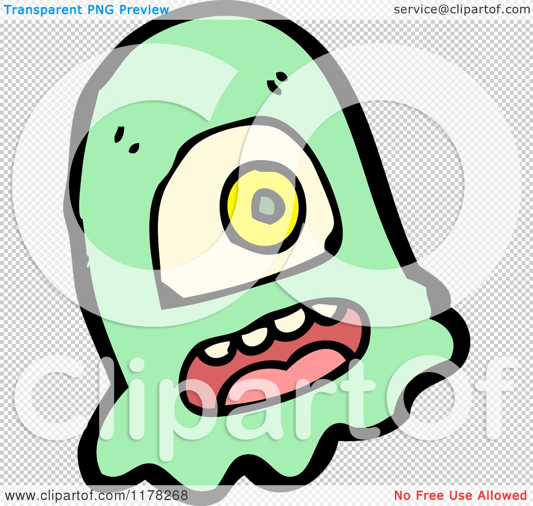 Cartoon of a Green Monster - Royalty Free Vector Illustration by