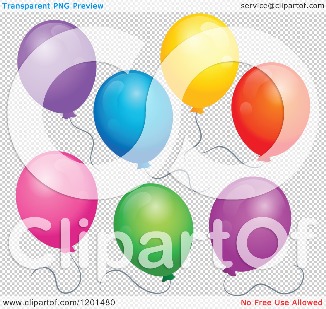 Cartoon of a Group of Floating Colorful Birthday Party Balloons and ...