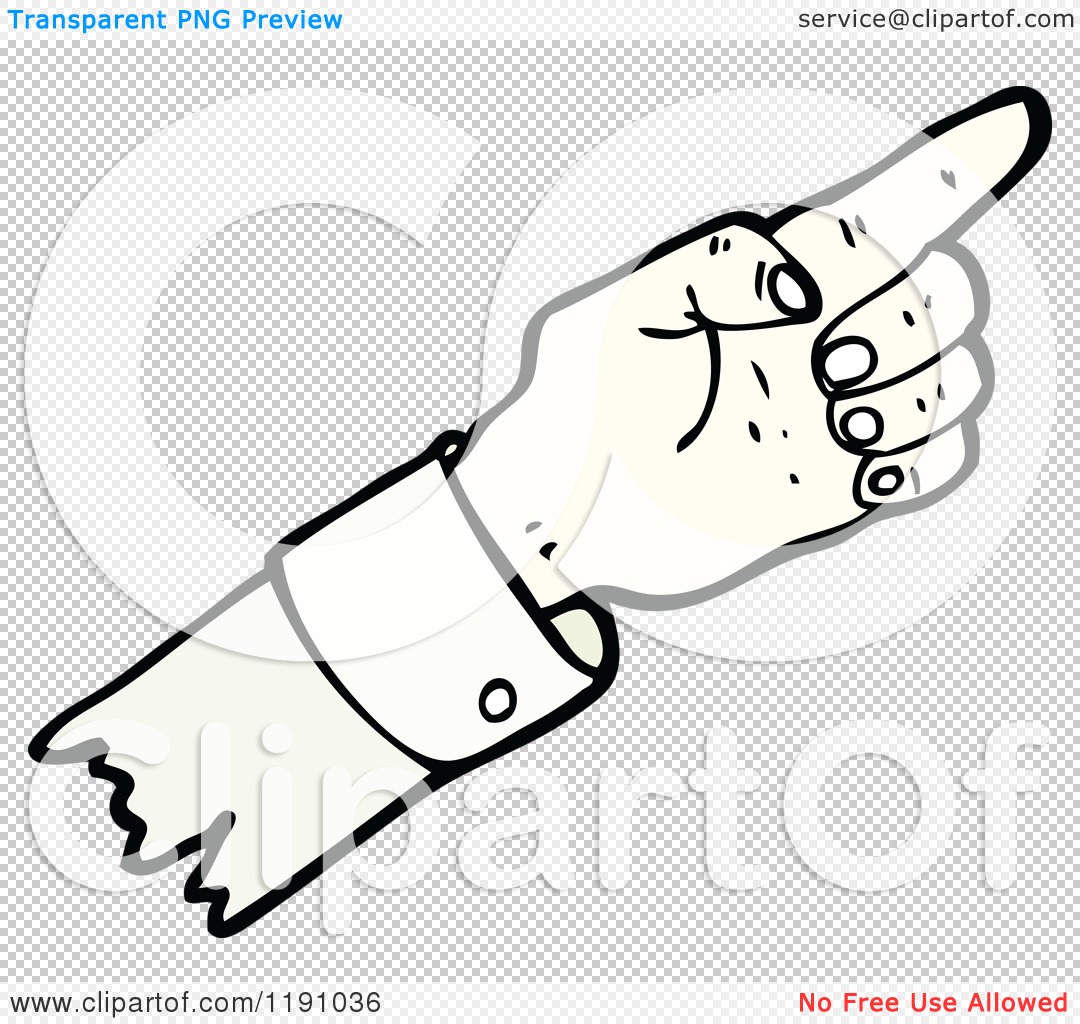 Cartoon of a Hand Pointing - Royalty Free Vector Illustration by