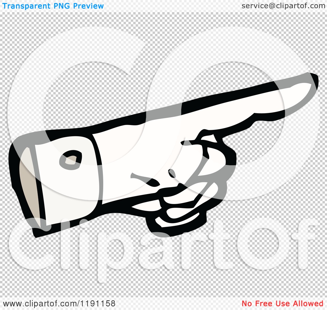 Cartoon of a Hand Pointing - Royalty Free Vector Illustration by