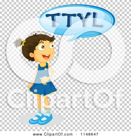 ttyl balloon speech happy girl cartoon clipart vector royalty rf graphics