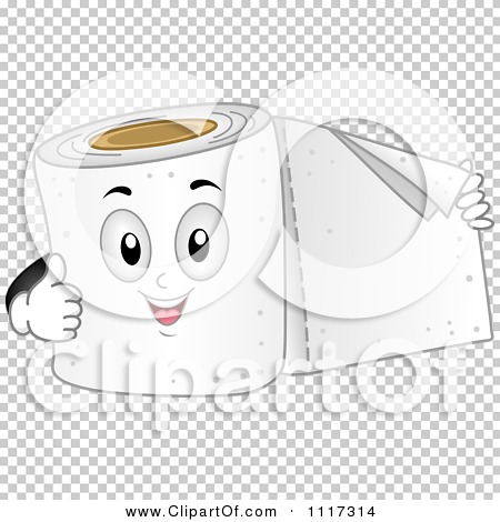 Cartoon Of A Happy Roll Of Toilet Paper Holding Out A Sheet And Giving ...