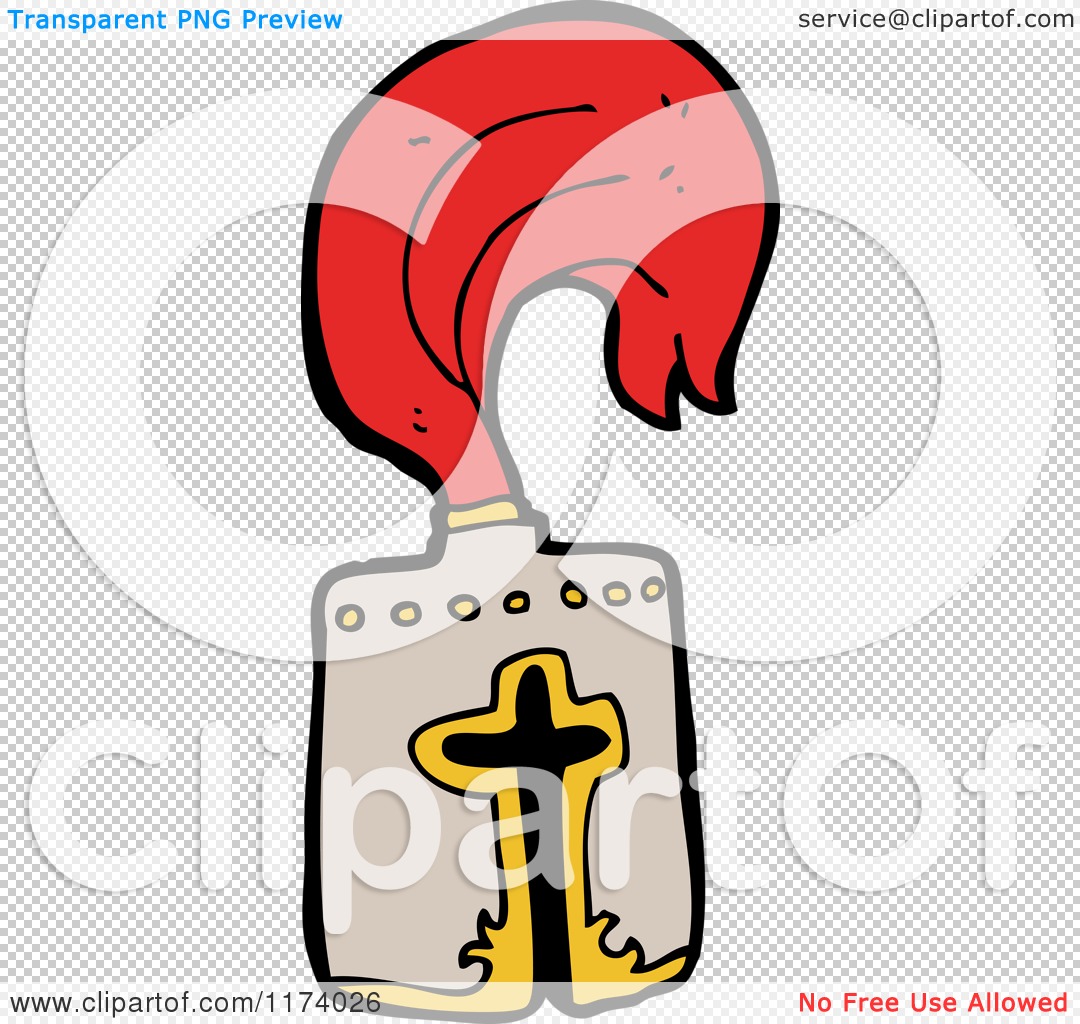 Cartoon of a Knight Helmet with a Red Plume - Royalty Free Vector Clipart  by lineartestpilot #1174026