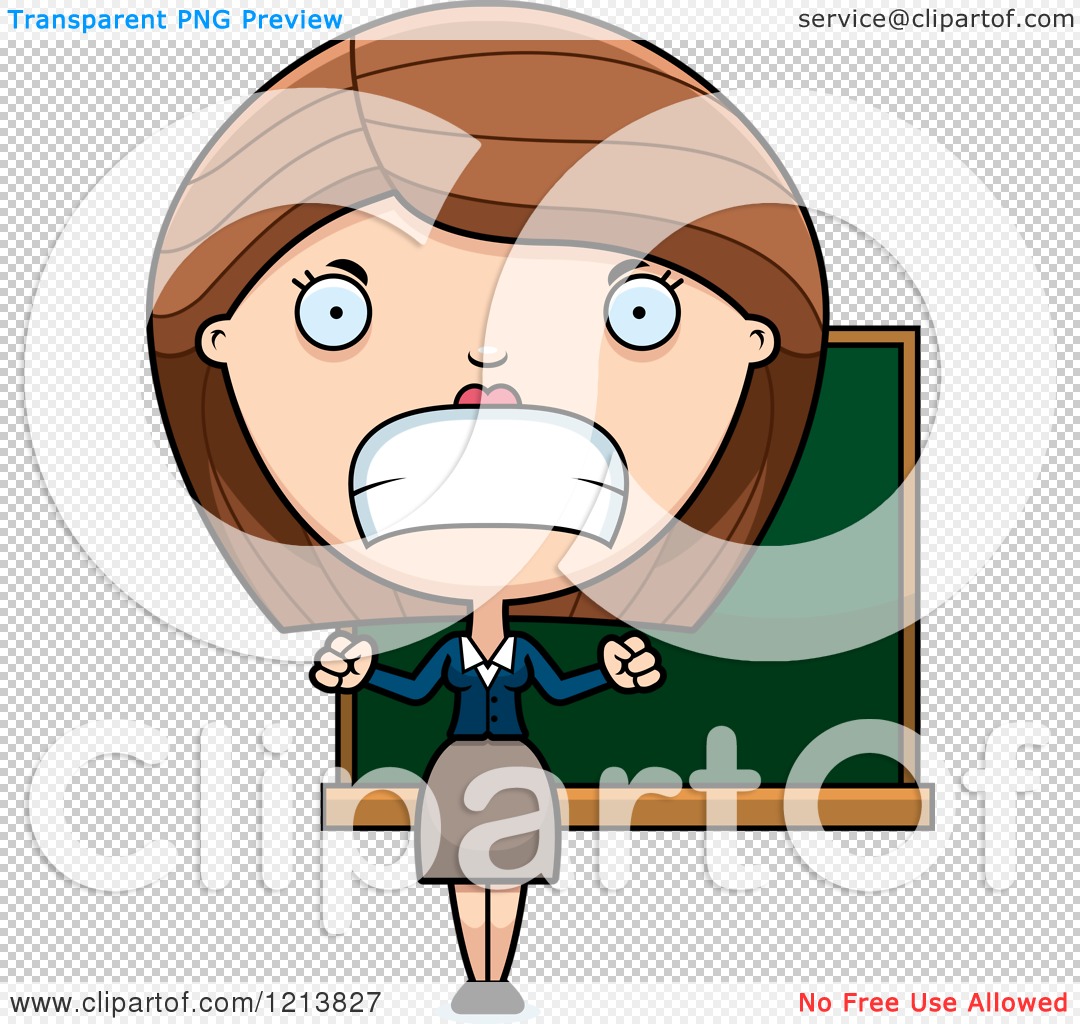 Cartoon of a Mad Female Teacher - Royalty Free Vector Clipart by Cory  Thoman #1213827