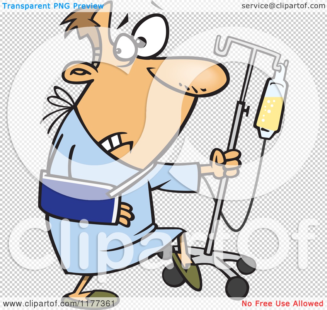 Cartoon of a Man Trying to Escape the Hospital - Royalty Free Vector  Clipart by toonaday #1177361