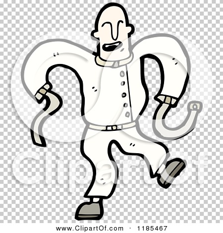Cartoon of a Man Wearing a Straight Jacket - Royalty Free Vector