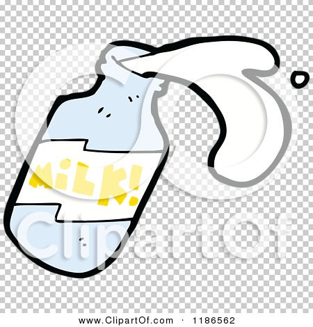 Cartoon of a Milk Bottle - Royalty Free Vector Illustration by