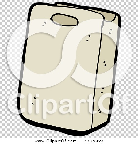Cartoon of a Paper Bag - Royalty Free Vector Clipart by lineartestpilot