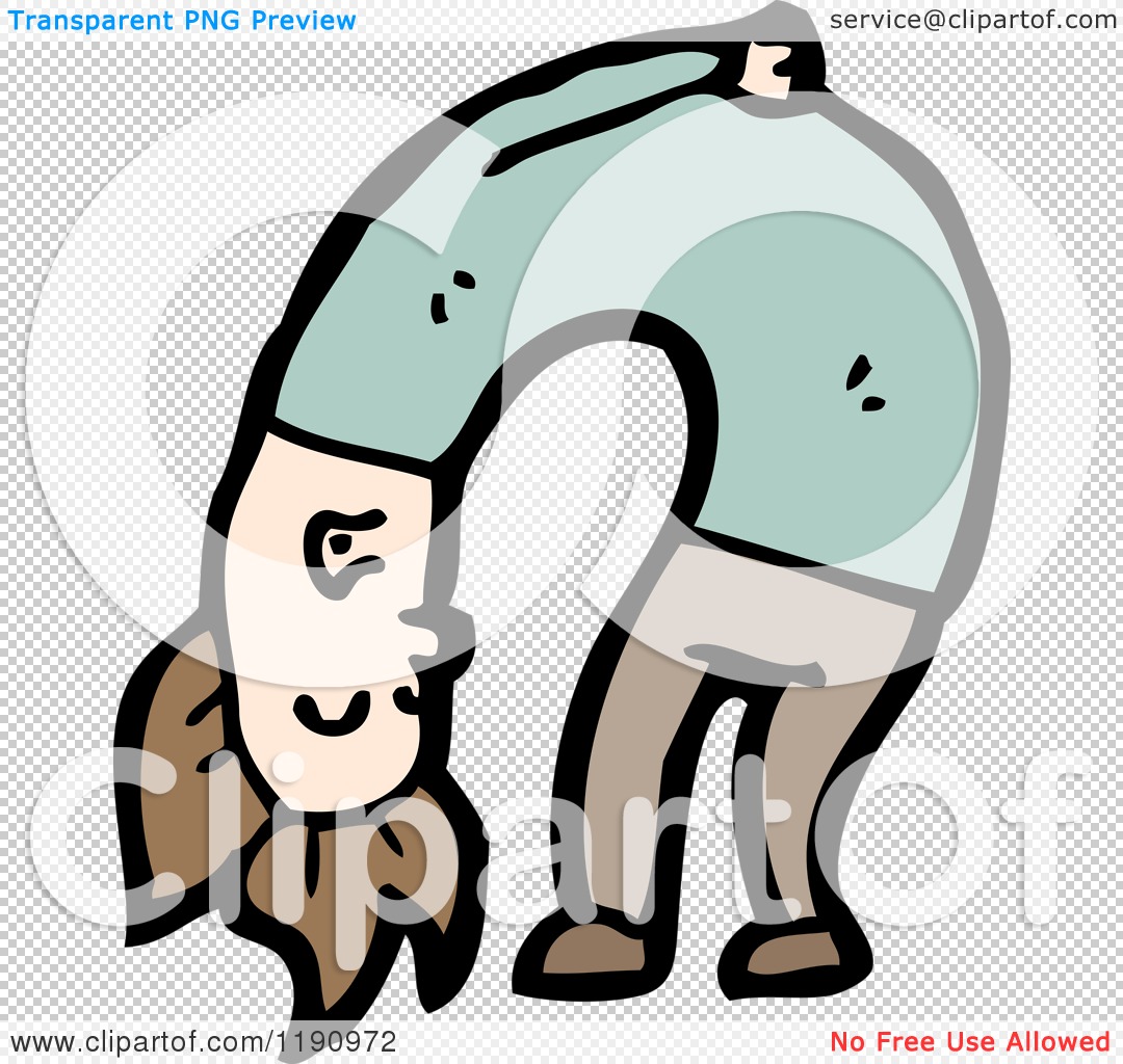 Cartoon Of A Person Bending Over Royalty Free Vector Illustration By Lineartestpilot 1190972