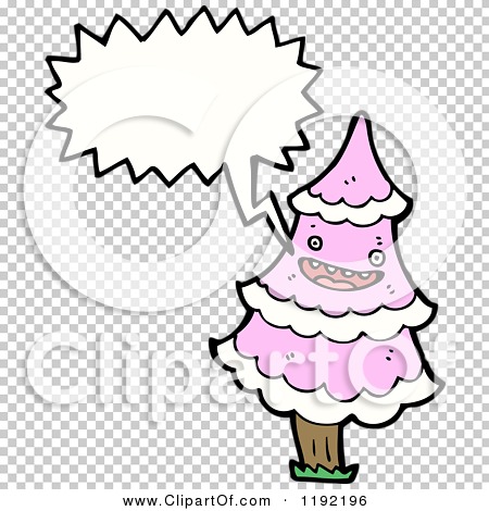 Cartoon of a Pink Christmas Tree - Royalty Free Vector Illustration by lineartestpilot #1192196