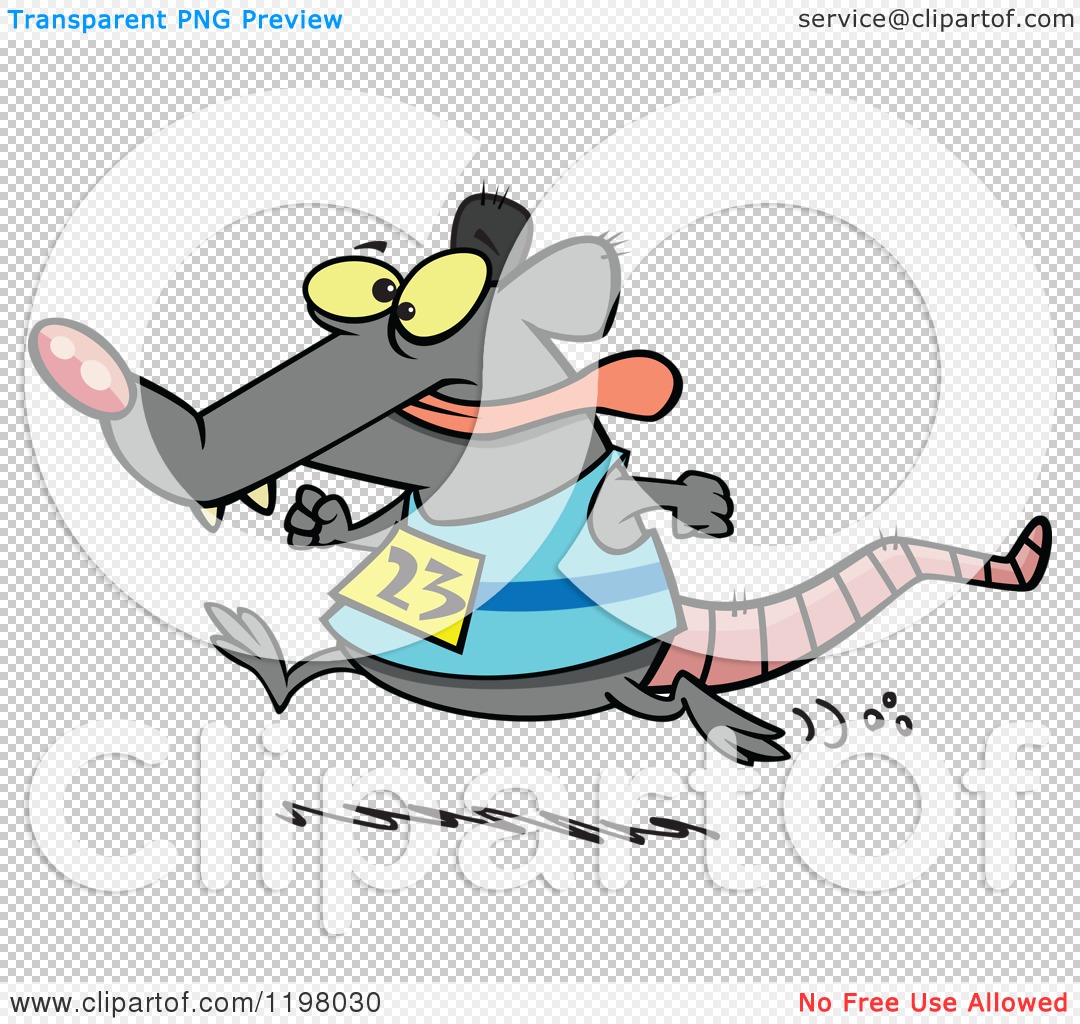 Cartoon of a Rat Running a Race - Royalty Free Vector Clipart by toonaday  #1198030