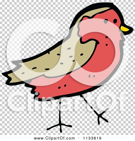 Cartoon Of A Robin Bird 2 - Royalty Free Vector Clipart by