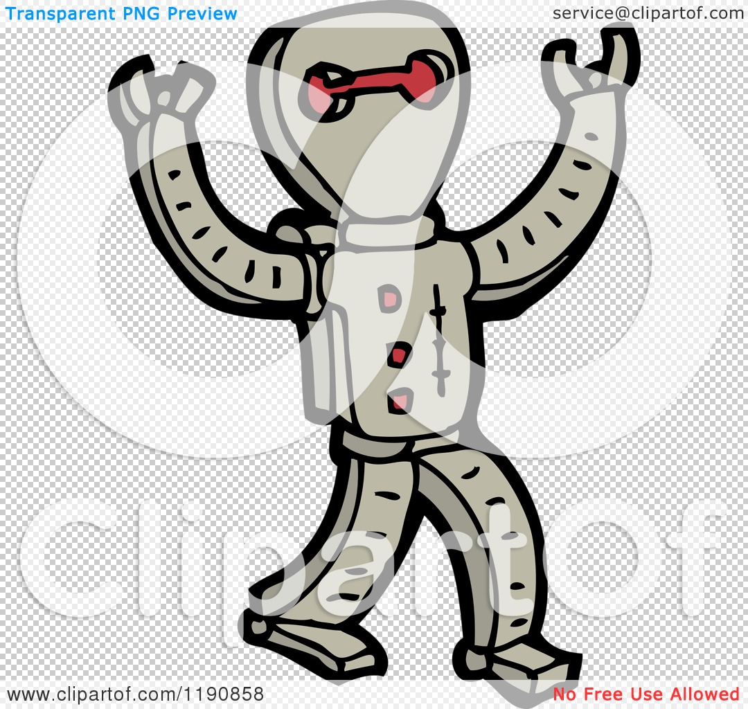 Cartoon of a Robot - Royalty Free Vector Illustration by