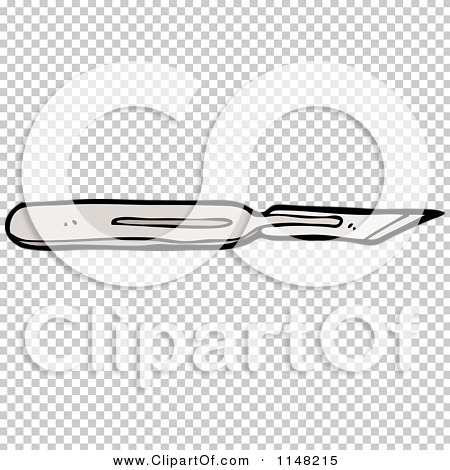 Cartoon of a Scalpel - Royalty Free Vector Clipart by lineartestpilot