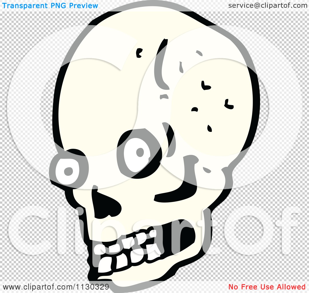 Cartoon Of A Skull 14 - Royalty Free Vector Clipart by lineartestpilot