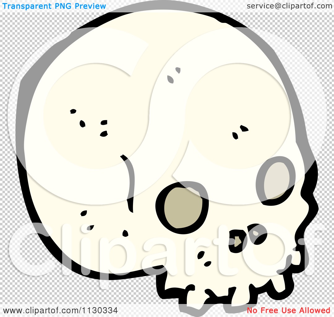 Cartoon Of A Skull 6 - Royalty Free Vector Clipart by lineartestpilot