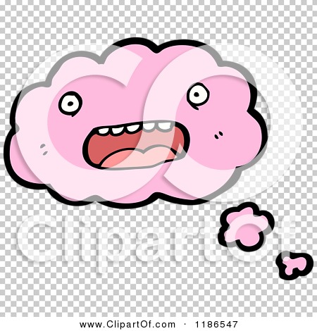Cartoon of a Thinking Bubble with a Face - Royalty Free Vector