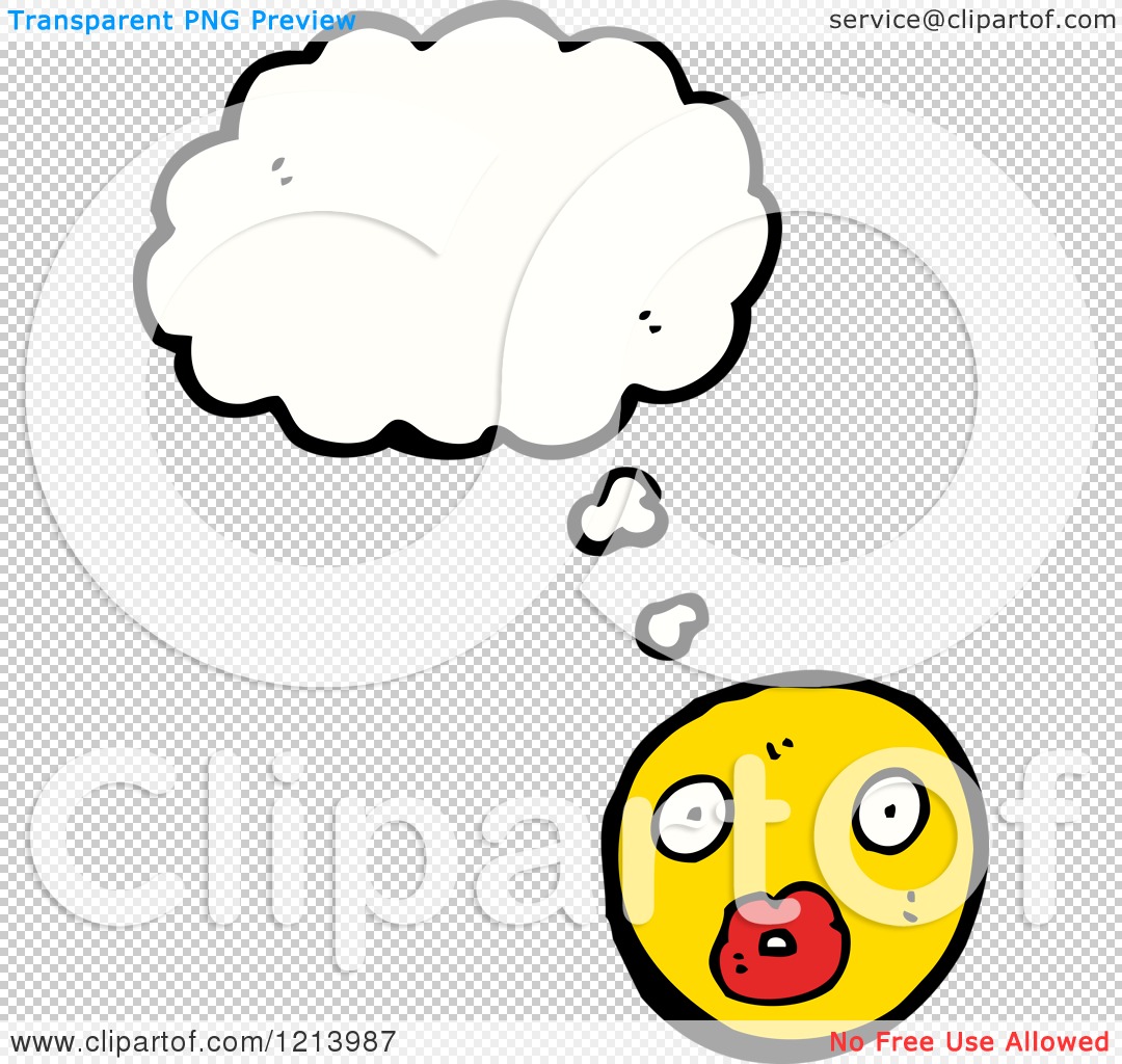 Cartoon of a Thinking Face - Royalty Free Vector Illustration by
