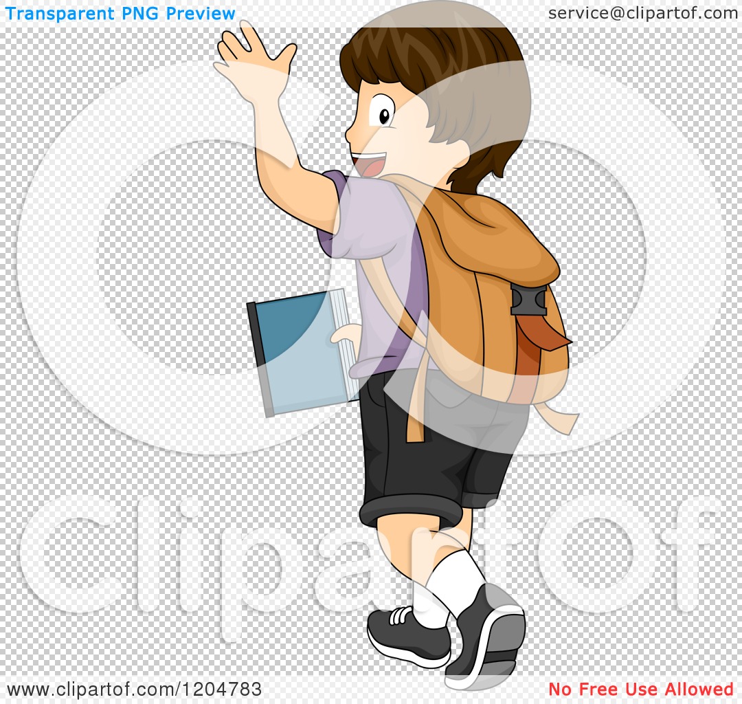 boy walking away clipart