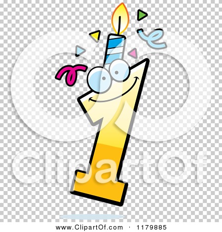 Cartoon of a Yellow One Birthday Candle Mascot - Royalty Free Vector ...