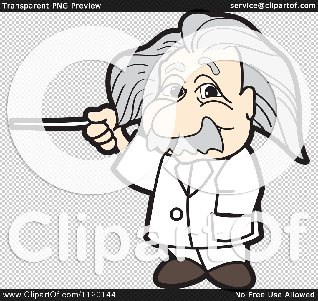 Cartoon Of An Albert Einstein - Royalty Free Vector Clipart by Toons4Biz  #1120144