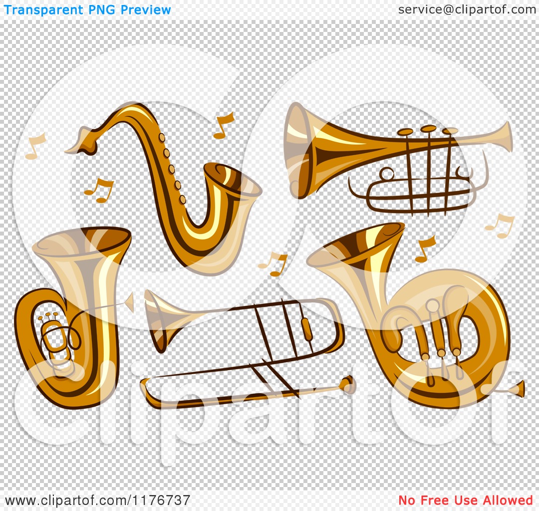 Cartoon of Brass Instruments and Music Notes - Royalty Free Vector Clipart  by BNP Design Studio #1176737