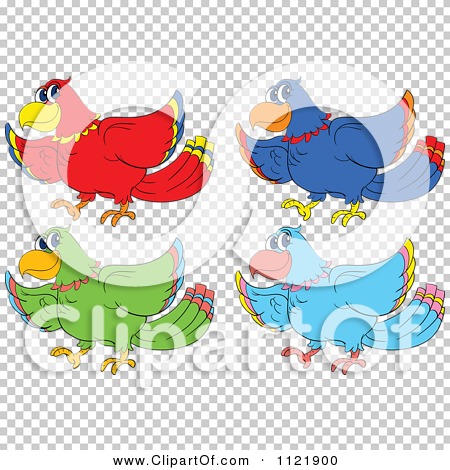 Cartoon Of Colorful Parrots - Royalty Free Vector Clipart by Graphics