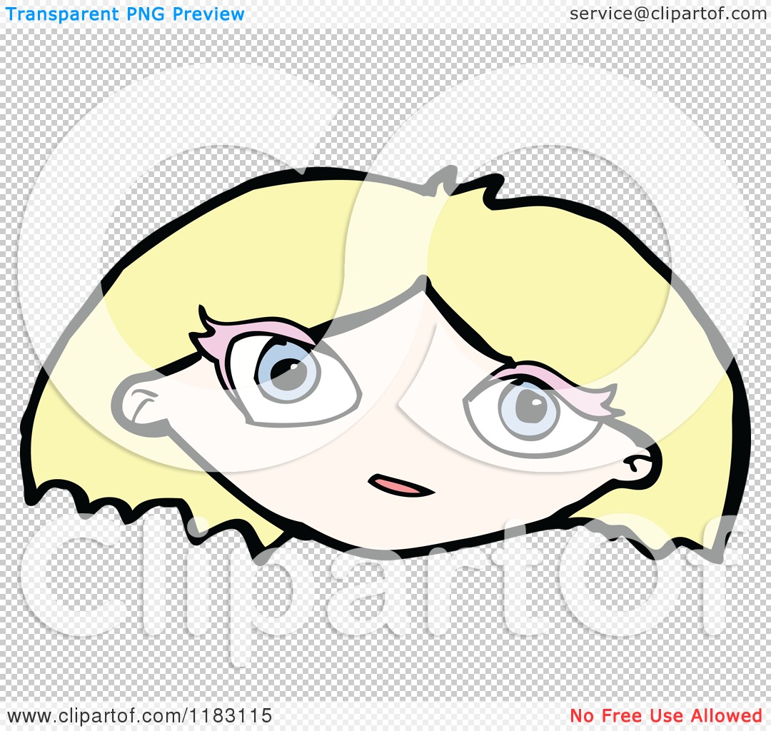 Cartoon of the Head of a Girl - Royalty Free Vector Illustration by