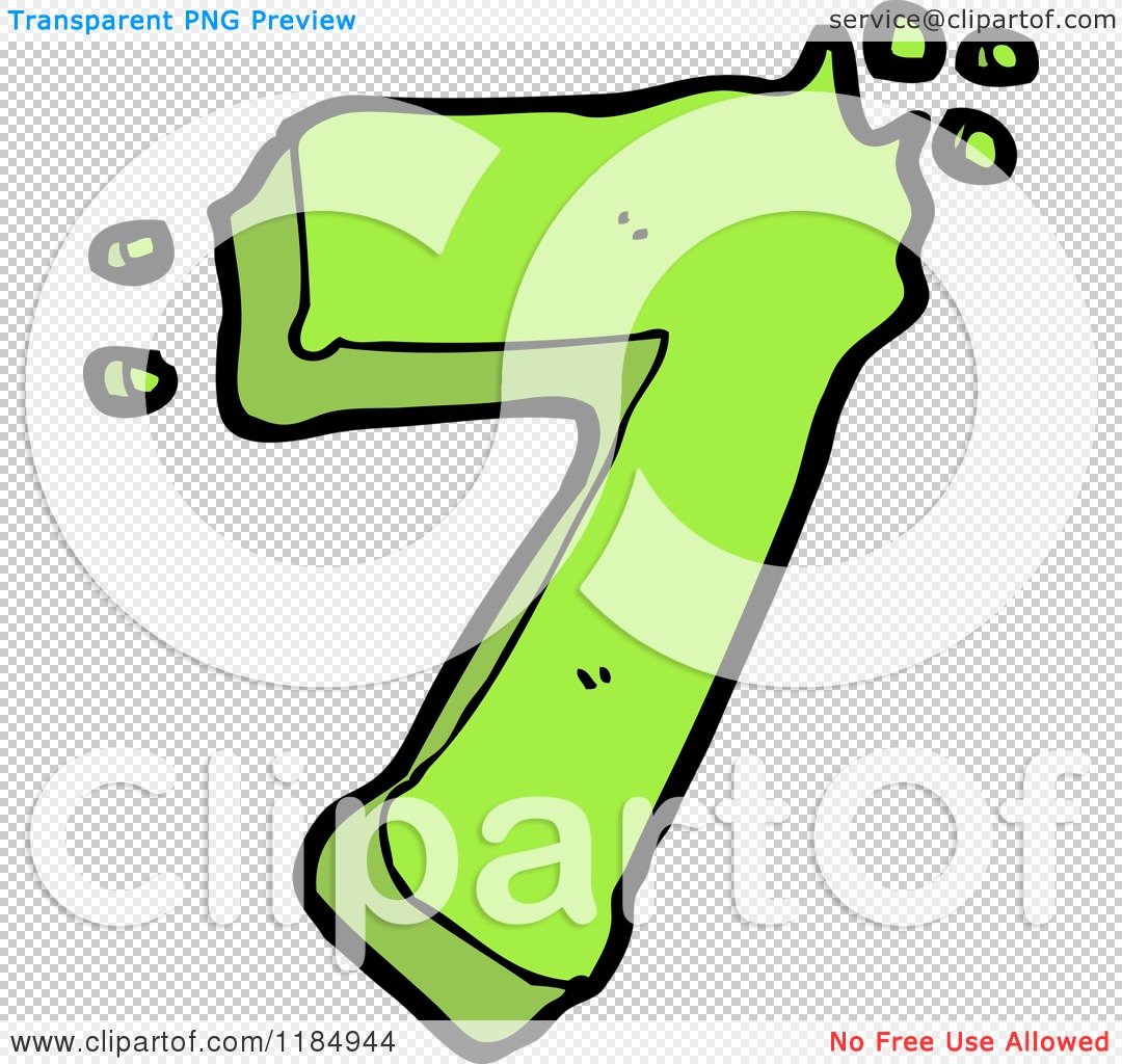 Cartoon of the Number 7 - Royalty Free Vector Illustration by