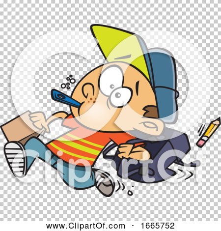 Cartoon School Boy Running Late by toonaday #1665752