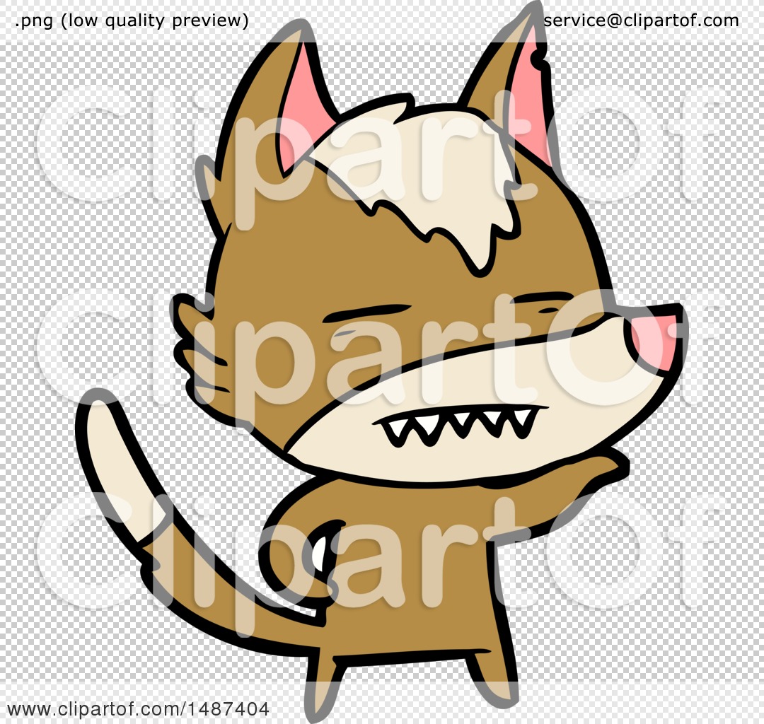 Cartoon Wolf Showing Teeth by lineartestpilot #1487404