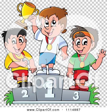 Clipart Athletes Standing On Placement Podiums - Royalty Free Vector ...