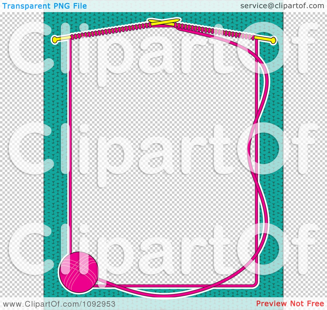 Clipart Ball Of Yarn And Knitting Needles Forming A Frame Of