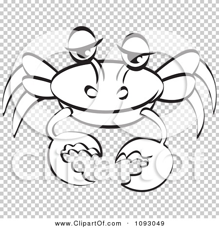 Clipart Black And White Crab - Royalty Free Vector Illustration by Lal