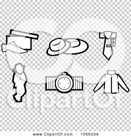Clipart Black And White Fashion Icons 1 - Royalty Free Vector