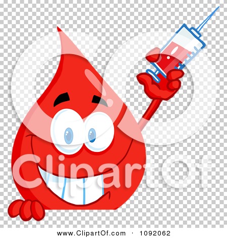 Clipart Blood Guy Holding A Syringe Over A Blank Sign - Royalty Free ...