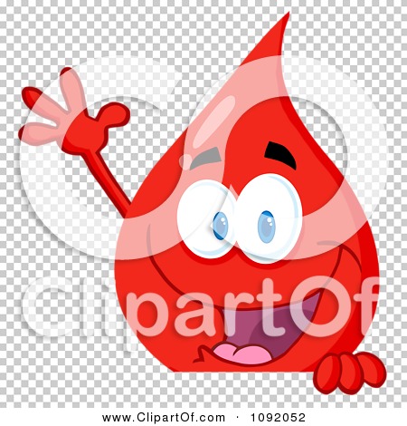 Clipart Blood Guy Waving Over A Blank Sign - Royalty Free Vector ...